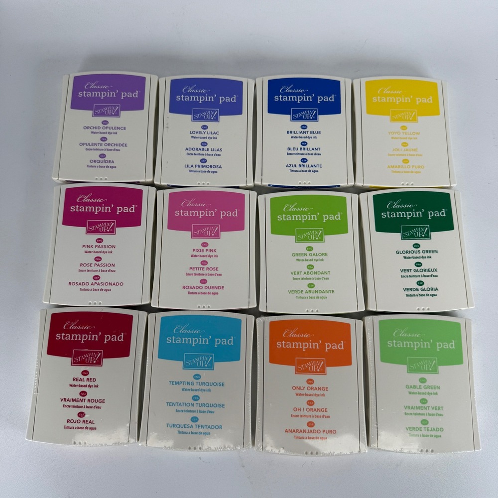 Stampin Up Bold Brights Classic Stampin Pads Set of 12 Ink Pads 105562